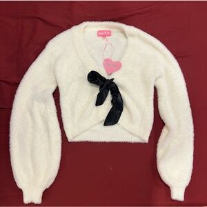 Sugar Thrillz x Dolls Kill - SWAN LAKE AFFAIR FUZZY CARDIGAN-WHITE